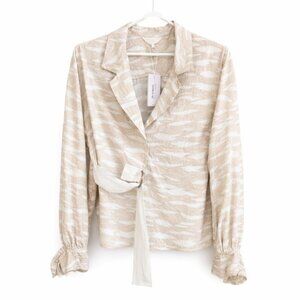 Ted Baker Anesha Wrap Top NWT 14 6 Puff Sleeve Peplum Romantic Coquette Elegant